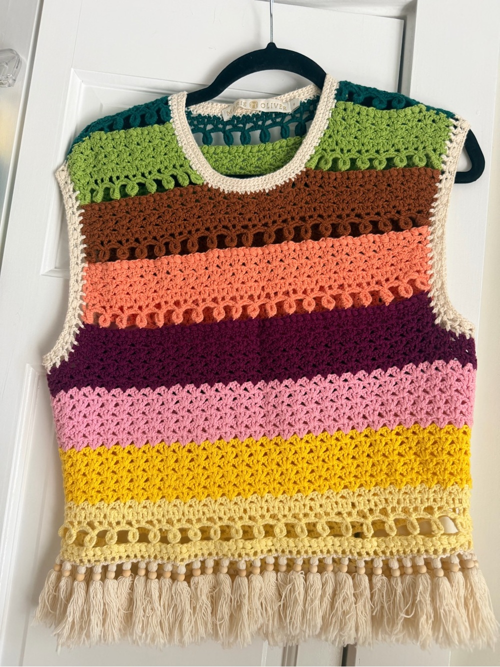 Marie Oliver Lana Top & Mindy Skirt Set Chroma Crochet Fringe Multicolor Small - Picture 3 of 5